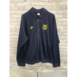 Nike L Mens Navy Blue Football Club Barcelona FCB Full‎ Zip Jacket Large